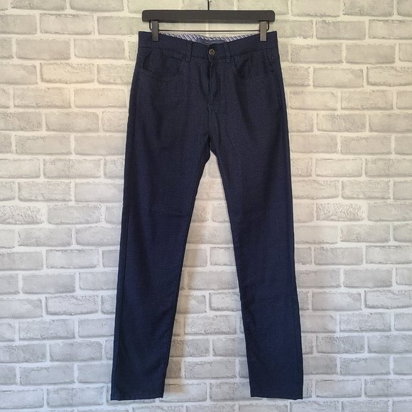 Zara Pants Zara Man Navy Blue Dress Pants Size 29 Tapered Leg Slim